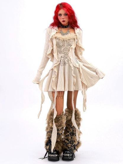 NANAICHILLI Elegant Versatile Apricot Black A Line Women Casual Office Midi Dresses