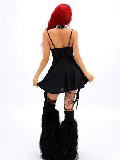 NANAICHILLI Elegant Versatile Apricot Black A Line Women Casual Office Midi Dresses