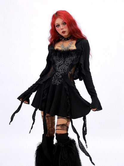 NANAICHILLI Elegant Versatile Apricot Black A Line Women Casual Office Midi Dresses