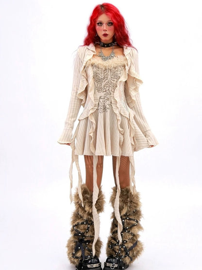 NANAICHILLI Elegant Versatile Apricot Black A Line Women Casual Office Midi Dresses