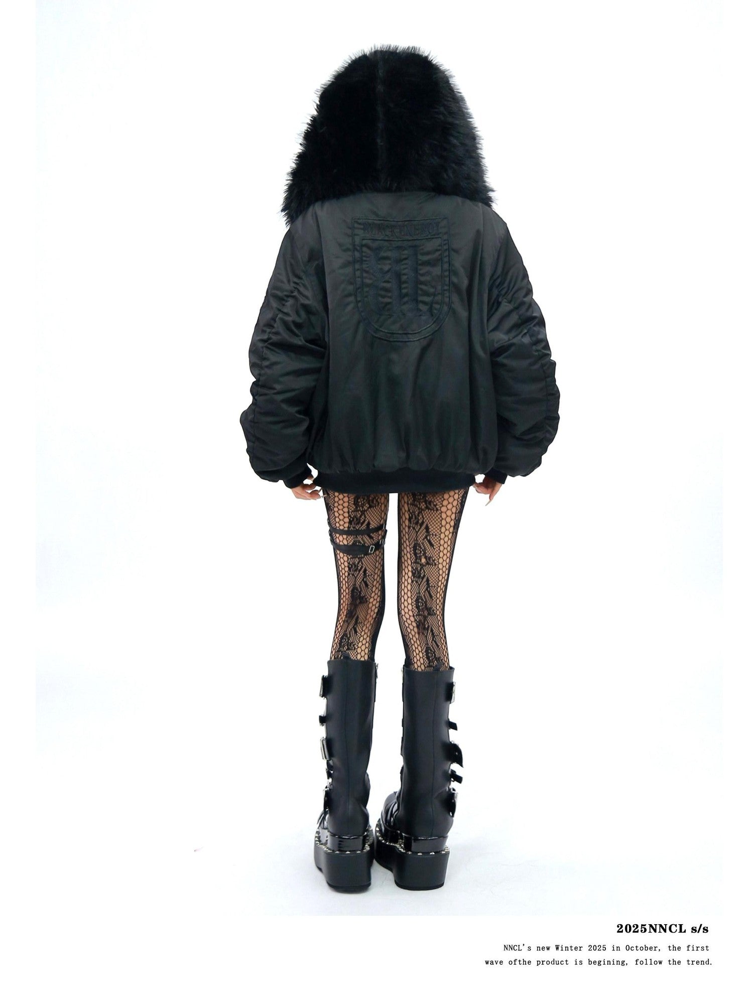 NANAICHILLI Faux Fur Scarf Collar Detachable Hood Windproof Loose Women&