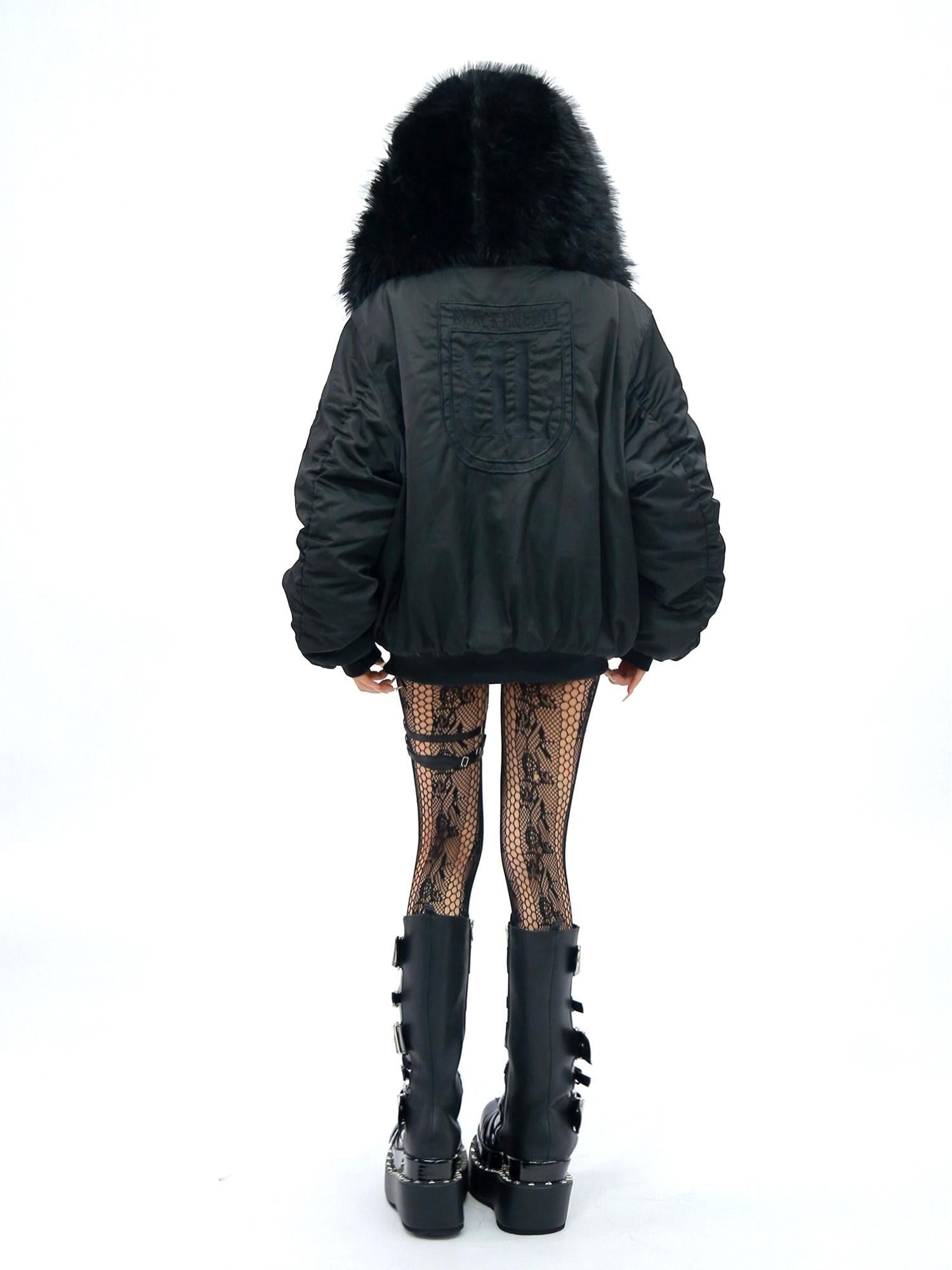 NANAICHILLI Faux Fur Scarf Collar Detachable Hood Windproof Loose Women&