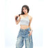 NANAICHILLI_Light_Gray_Asymmetrical_Shoulder_Backless_Slim_Fit_Women&