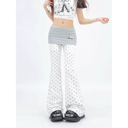 NANAICHILLI_Minimal_Slim_Micro_Flare_Street_Style_Elastic_Natural_Waist_Black_White_Pants_MISSTT