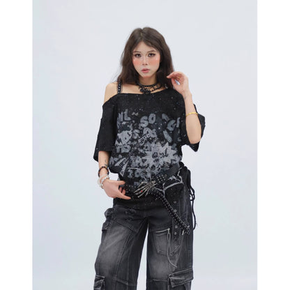 NANAICHILLI_Moisture_Wicking_Casual_Loose_Printed_Boat_Neck_Women_Almond_Black_T-Shirt_MISSTT