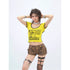 NANAICHILLI_Moisture_Wicking_Slim_Fit_Printed_Streetwear_Cropped_Crew_Neck_Yellow_T-Shirt_MISSTT
