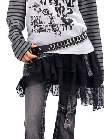 NANAICHILLI Quick Dry Cotton Creative Print Sexy Girly Loose Fit Women Long Sleeve T-Shirt