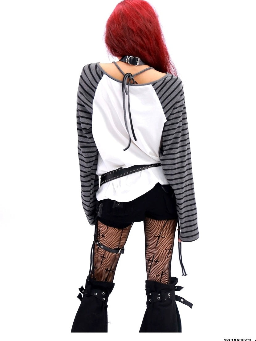 NANAICHILLI Quick Dry Cotton Creative Print Sexy Girly Loose Fit Women Long Sleeve T-Shirt