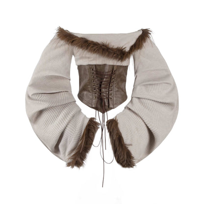 NANAICHILLI_Quick_Dry_Patchwork_Bell_Sleeve_Tie_Crop_Cardigan_High_Waist_Shorts_Sexy_Set_MISSTT