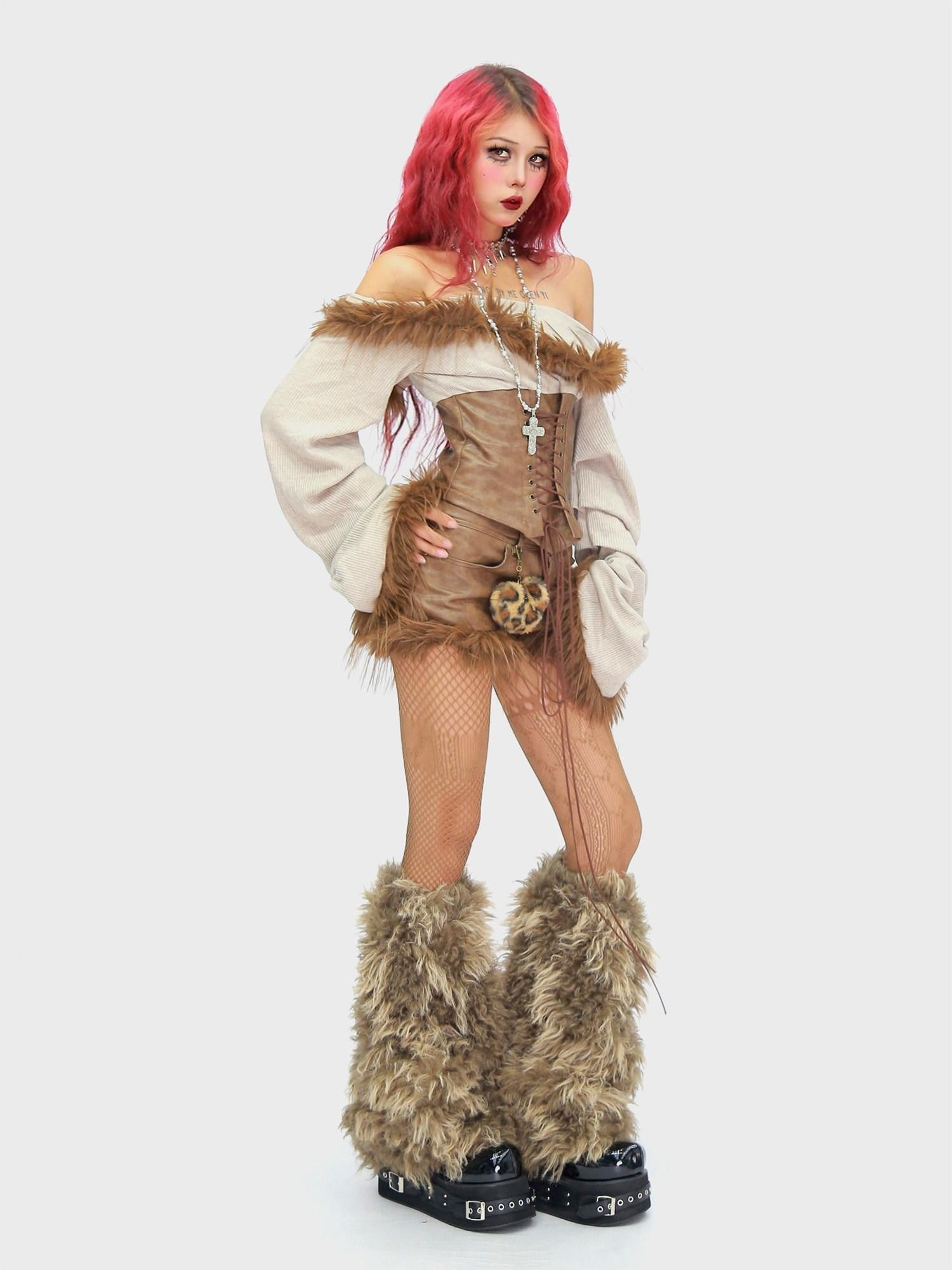 NANAICHILLI Quick Dry Patchwork Bell Sleeve Tie Crop Cardigan High Waist Shorts Sexy Set