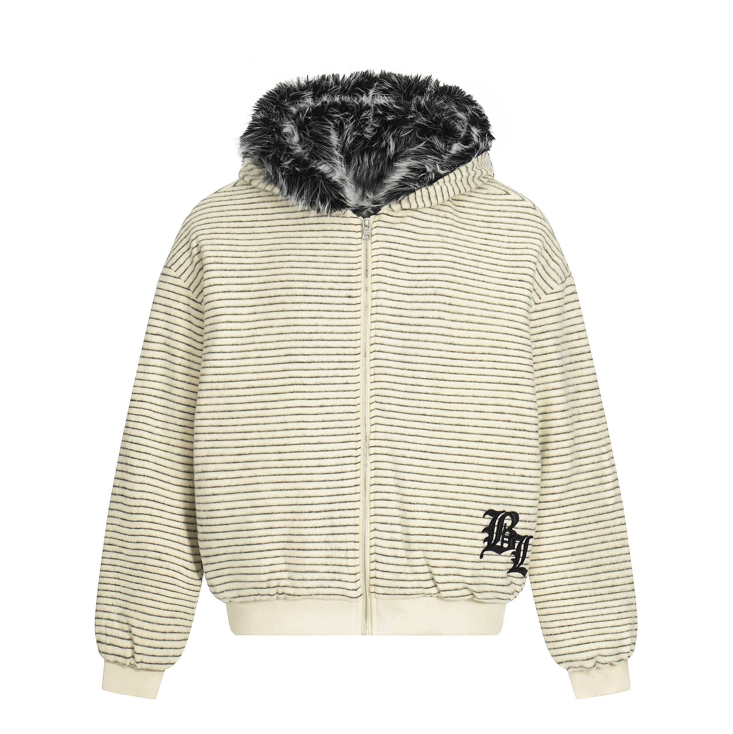 NANAICHILLI_Rabbit_Ear_Striped_Zip_Hooded_Oversized_Women&