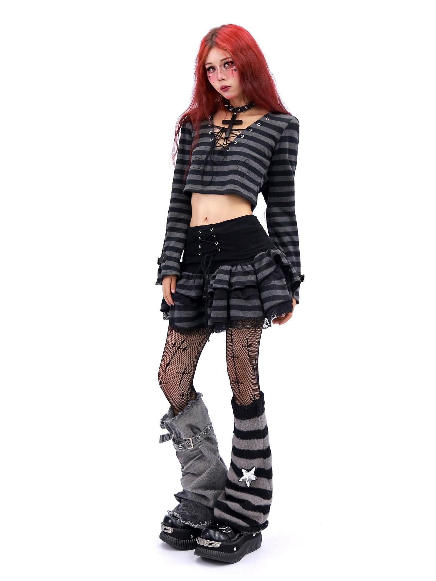 NANAICHILLI Sexy Black Lace Mini Skirt With Hooded Crop Top Casual Chic Two Piece Set