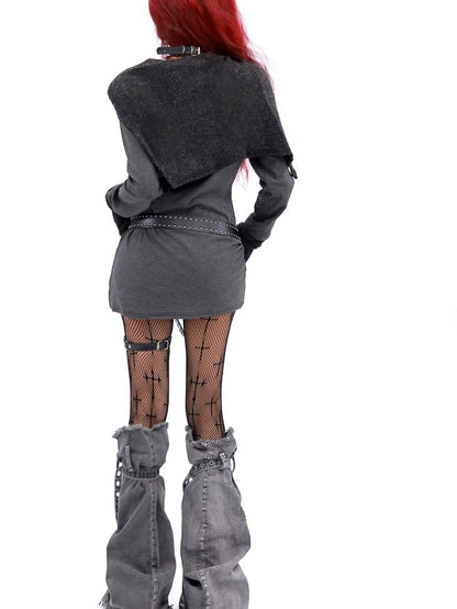 NANAICHILLI Soft Breathable Slim Fit Crewneck Young Adult Dark Gray Long Sleeve T-Shirt