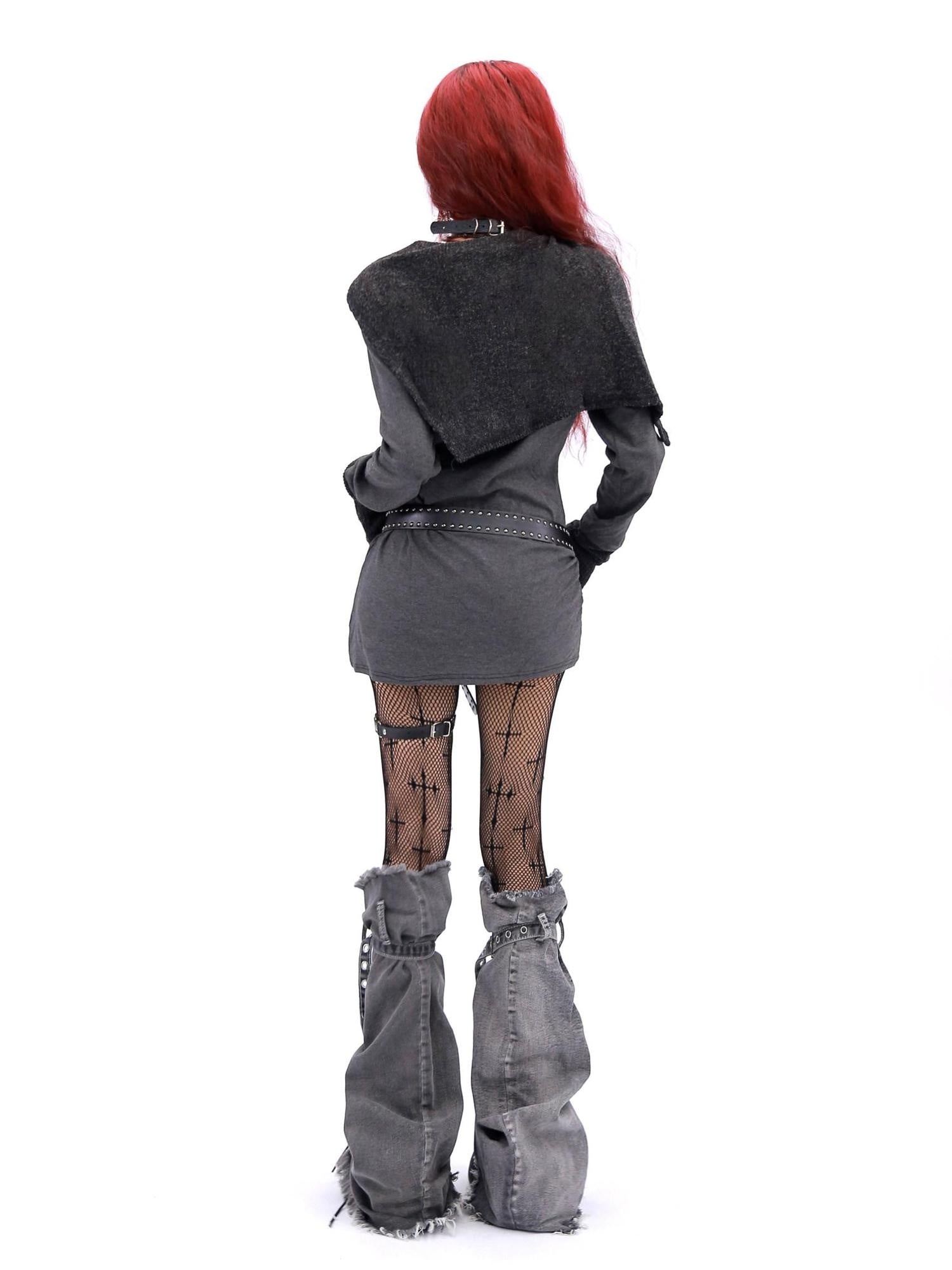 NANAICHILLI Soft Breathable Slim Fit Crewneck Young Adult Dark Gray Long Sleeve T-Shirt