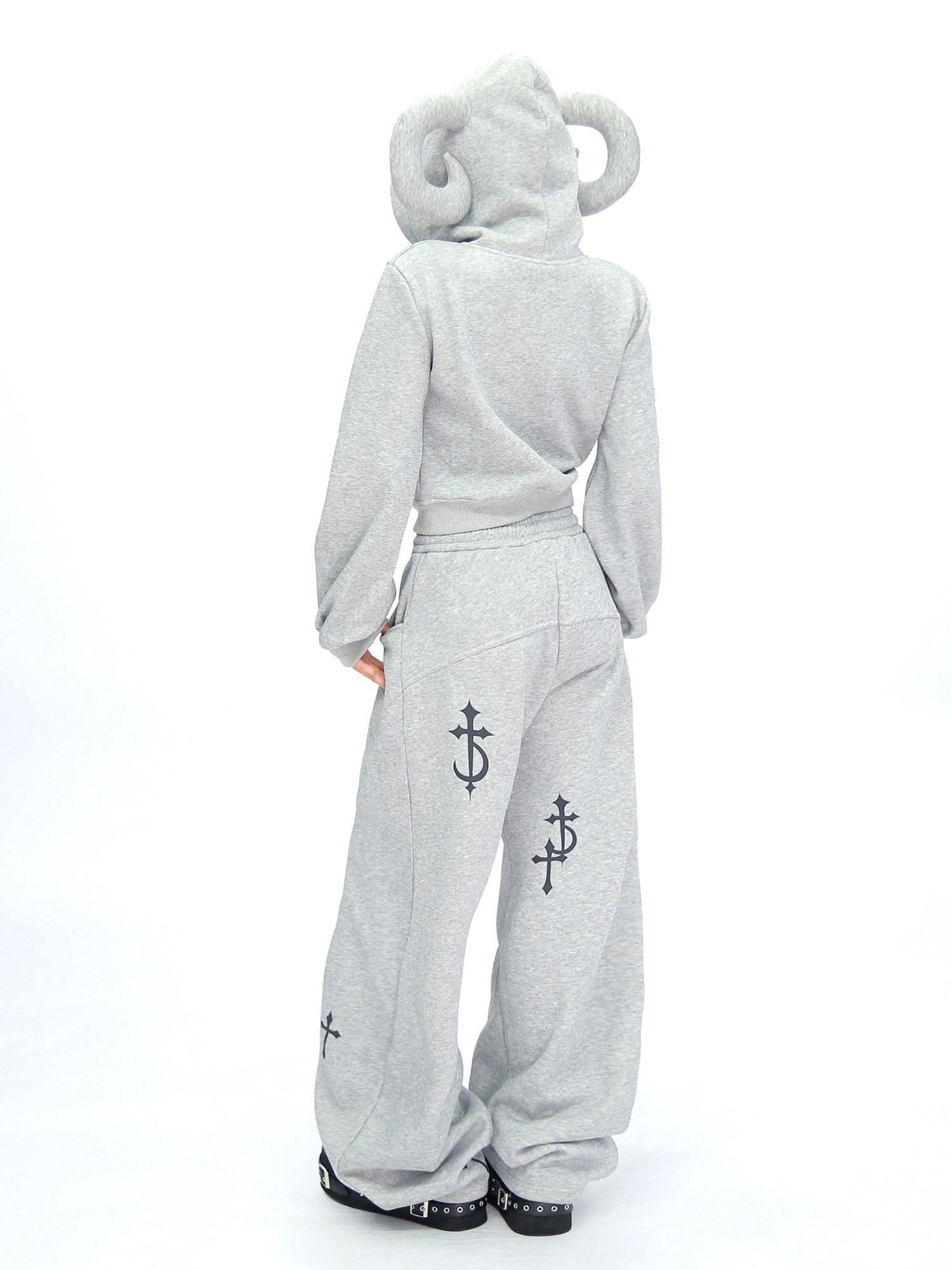 NANAICHILLI Soft Cotton Zip Hooded Long Sleeve Slim Casual Hoodie Jogger Unisex Set