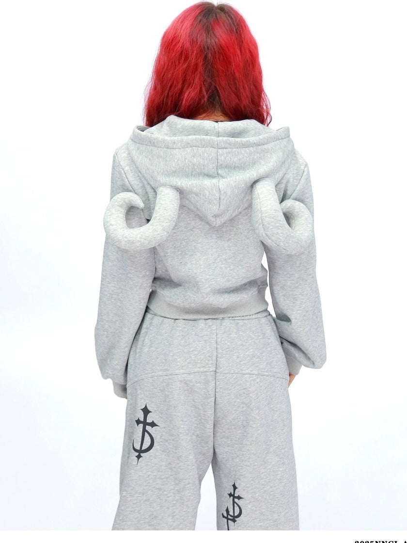 NANAICHILLI Soft Cotton Zip Hooded Long Sleeve Slim Casual Hoodie Jogger Unisex Set