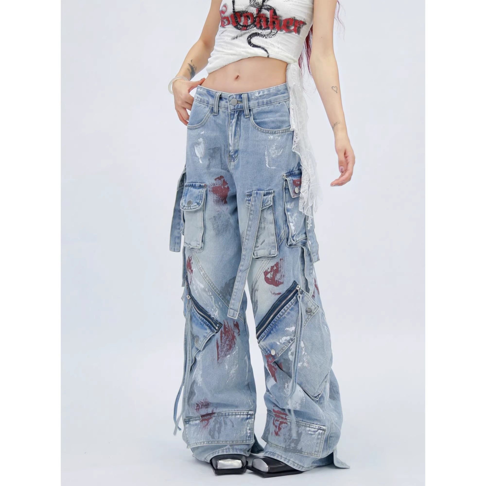 NANAICHILLI_Stretch_High_Waist_Slim_Straight_For_Women_Black_And_Blue_Classic_Jeans_MISSTT