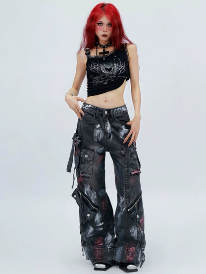 NANAICHILLI Stretch High Waist Slim Straight For Women Black And Blue Classic Jeans