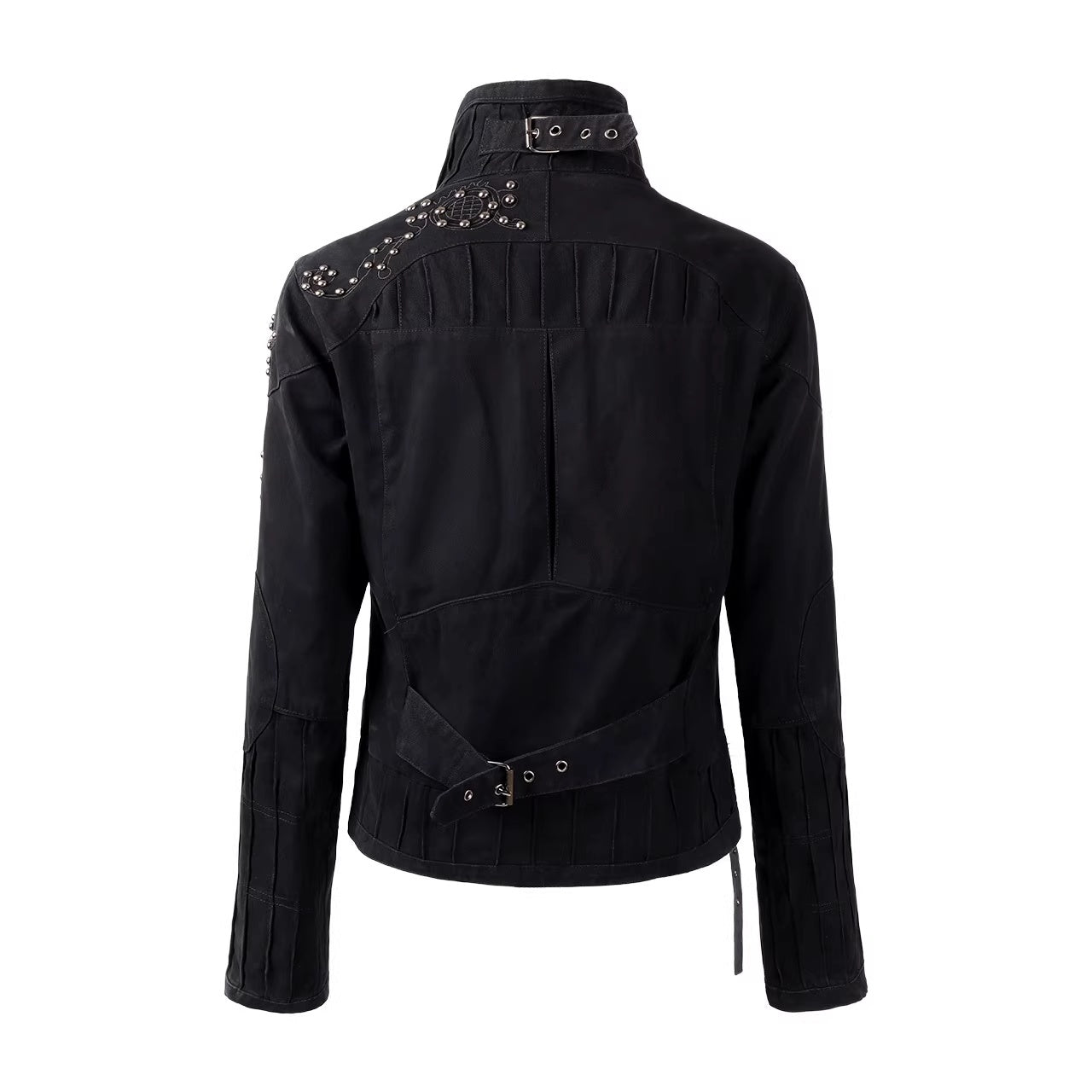 NANAICHILLI_Studded_Fitted_Waist_Dark_Goth_Cropped_Cotton_Embroidered_Zip_Utility_Jacket_MISSTT