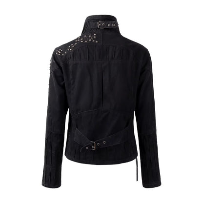 NANAICHILLI_Studded_Fitted_Waist_Dark_Goth_Cropped_Cotton_Embroidered_Zip_Utility_Jacket_MISSTT