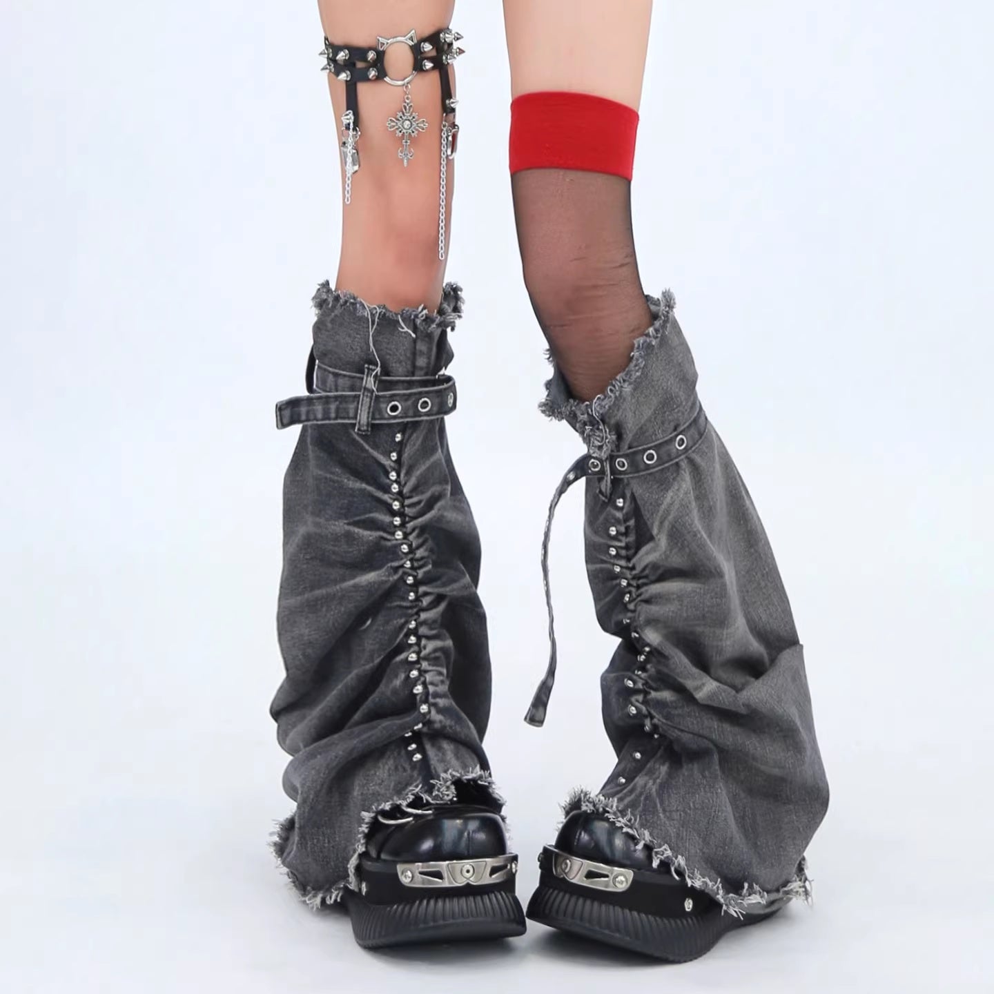 NANAICHILLI_Thermal_Thick_Cable_Knit_Boot_Cover_Black_Fashion_Dance_Leg_Warmers_MISSTT