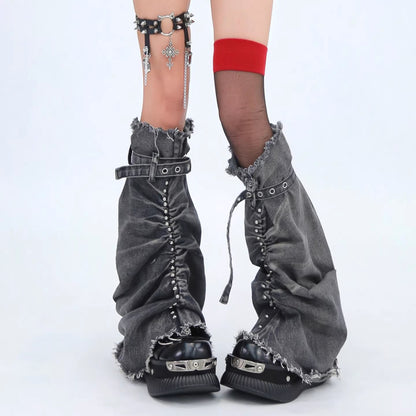 NANAICHILLI_Thermal_Thick_Cable_Knit_Boot_Cover_Black_Fashion_Dance_Leg_Warmers_MISSTT