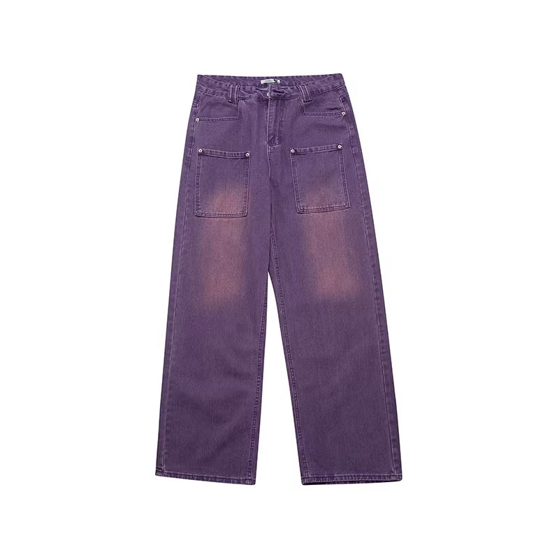 NANAICHILLI_Trendy_Washed_Purple_Low_Rise_Straight_Leg_Youth_Denim_Zipper_Fly_Jeans_MISSTT