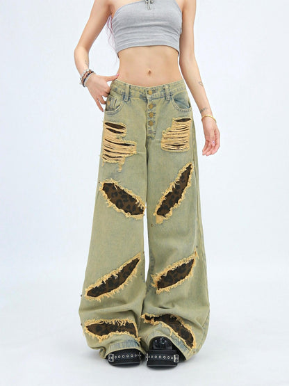 NANAICHILLI Versatile Long Length Mustard Blue Casual Sizes S M L Xl Jeans