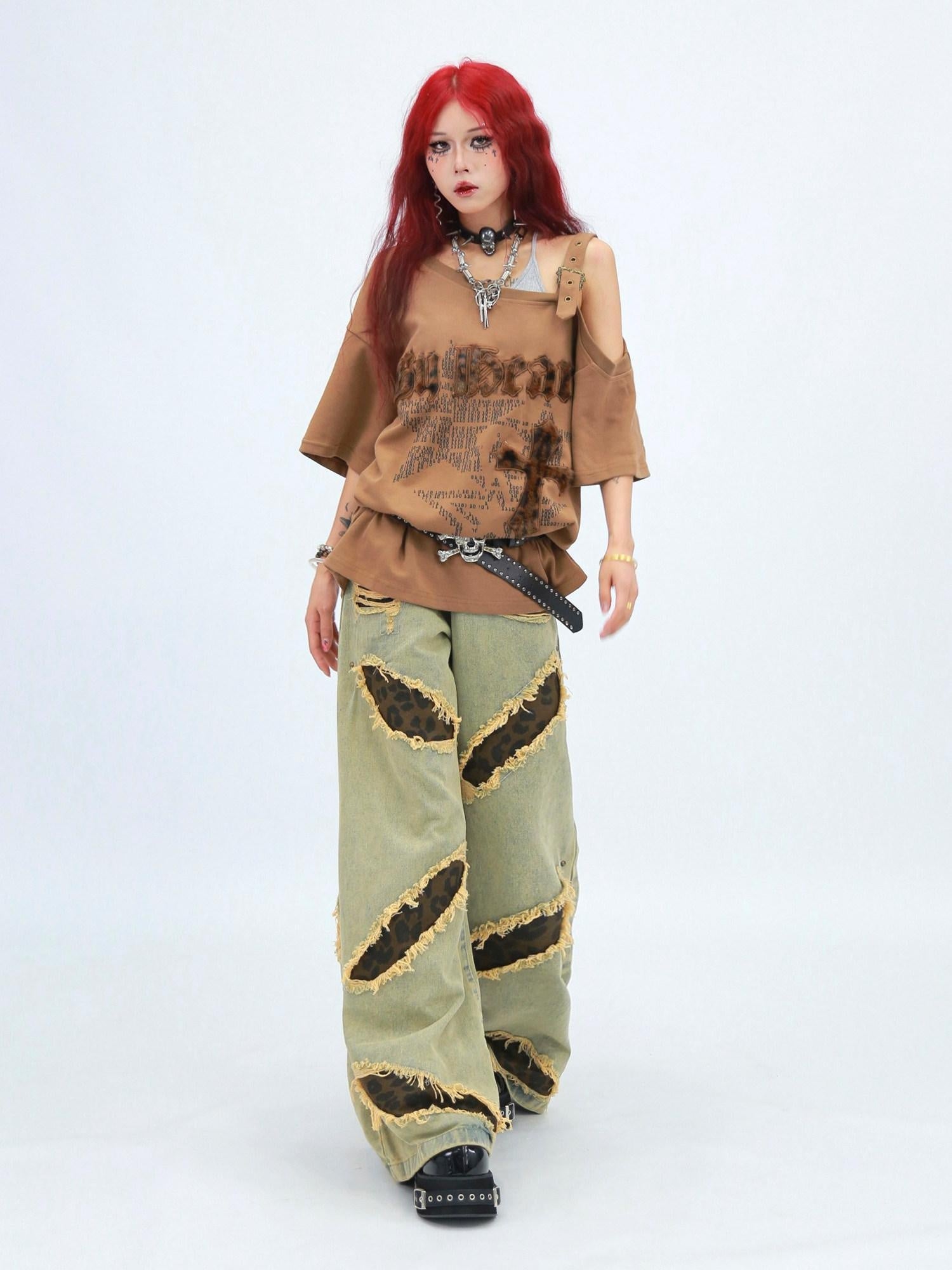 NANAICHILLI Versatile Long Length Mustard Blue Casual Sizes S M L Xl Jeans