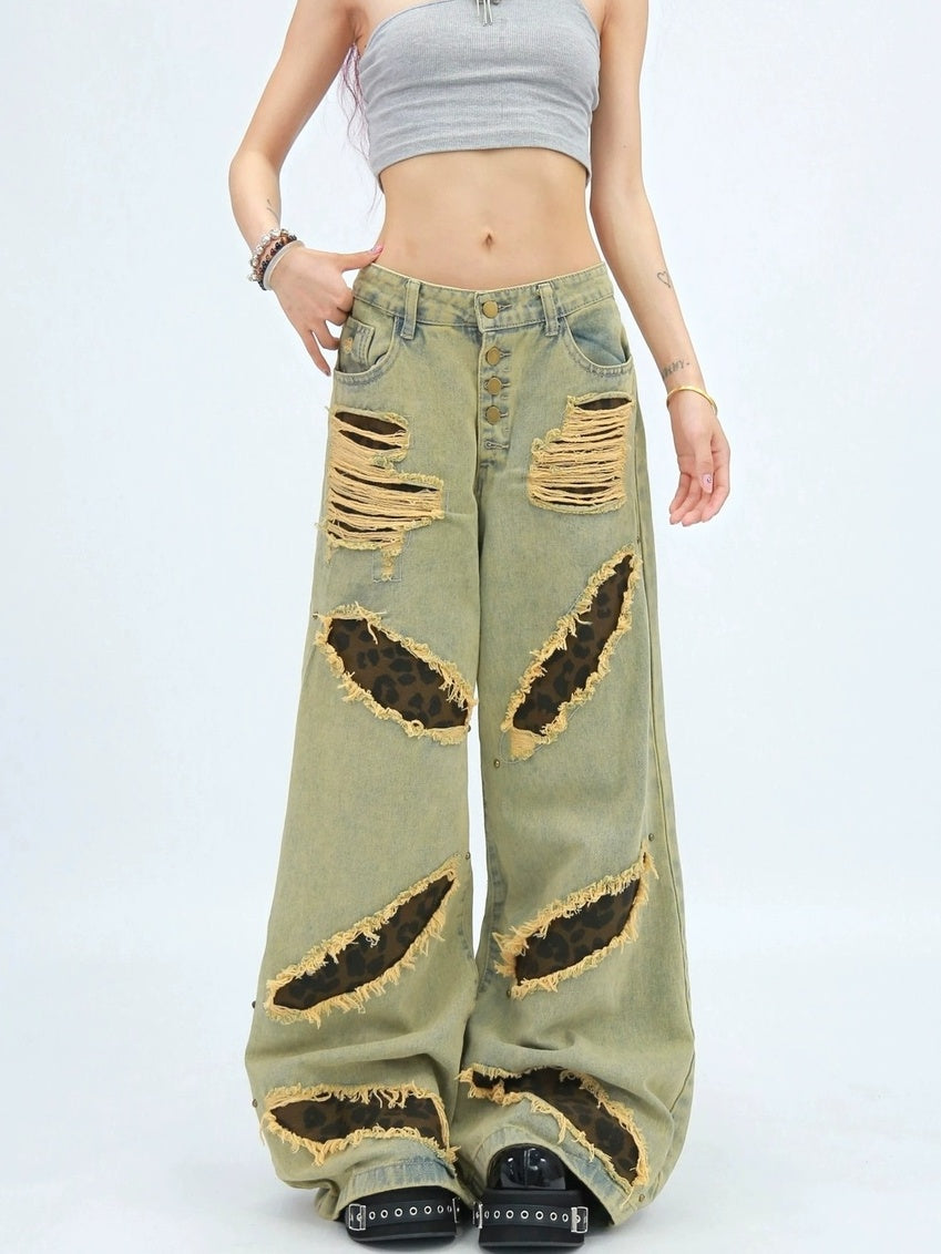 NANAICHILLI Versatile Long Length Mustard Blue Casual Sizes S M L Xl Jeans