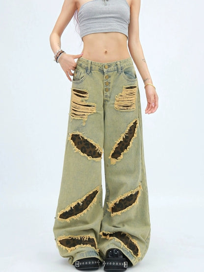 NANAICHILLI Versatile Long Length Mustard Blue Casual Sizes S M L Xl Jeans