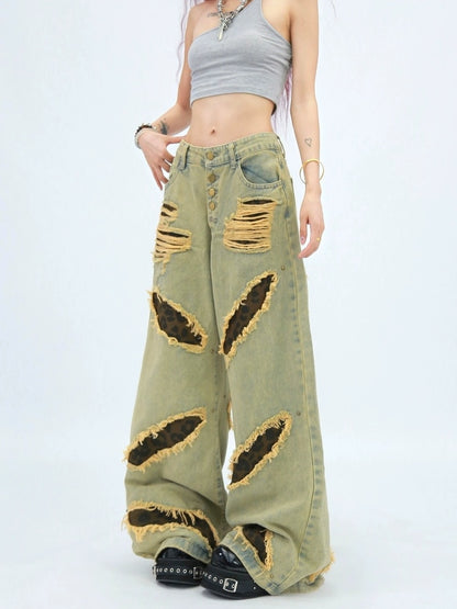NANAICHILLI Versatile Long Length Mustard Blue Casual Sizes S M L Xl Jeans
