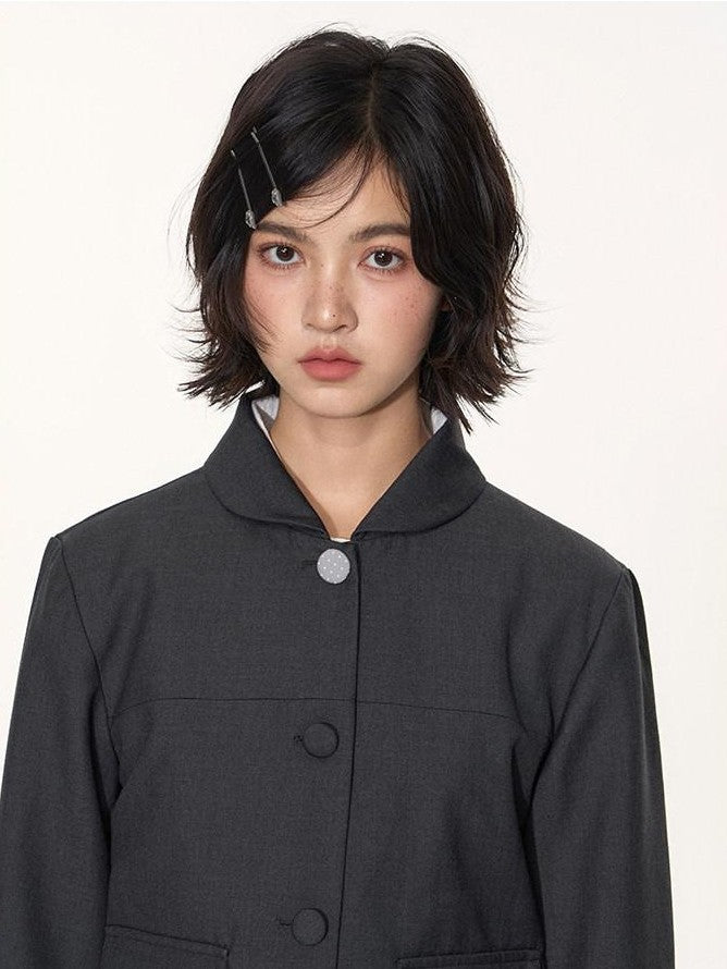 NAPSNAPS Academy Polka Dot Pleated Embroidered Women&