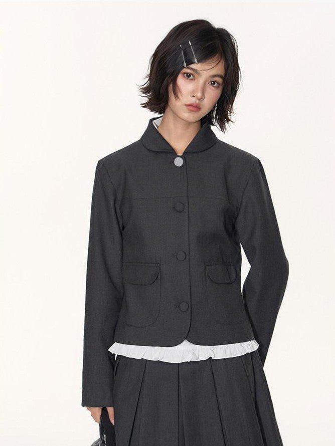 NAPSNAPS Academy Polka Dot Pleated Embroidered Women&