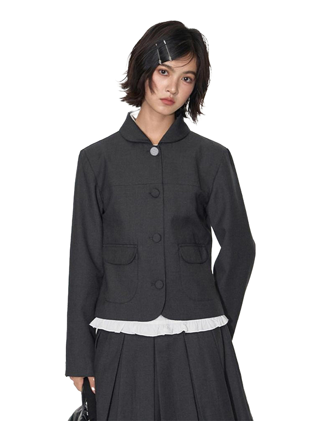 NAPSNAPS Academy Polka Dot Pleated Embroidered Women&