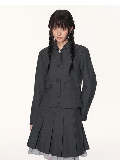NAPSNAPS Academy Polka Dot Pleated Embroidered Women&