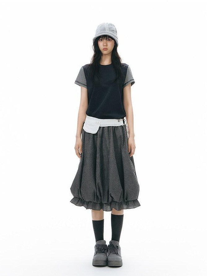 NAPSNAPS Allover Animal Colorblock Diagonal Placket Knit Women&