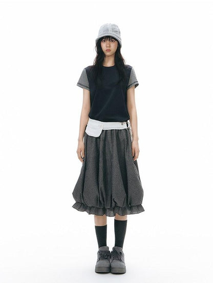 NAPSNAPS Allover Animal Colorblock Diagonal Placket Knit Women&