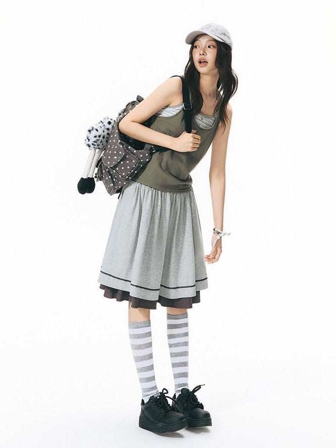 NAPSNAPS Allover Hexagram Print Multi Pocket Foldable Women&