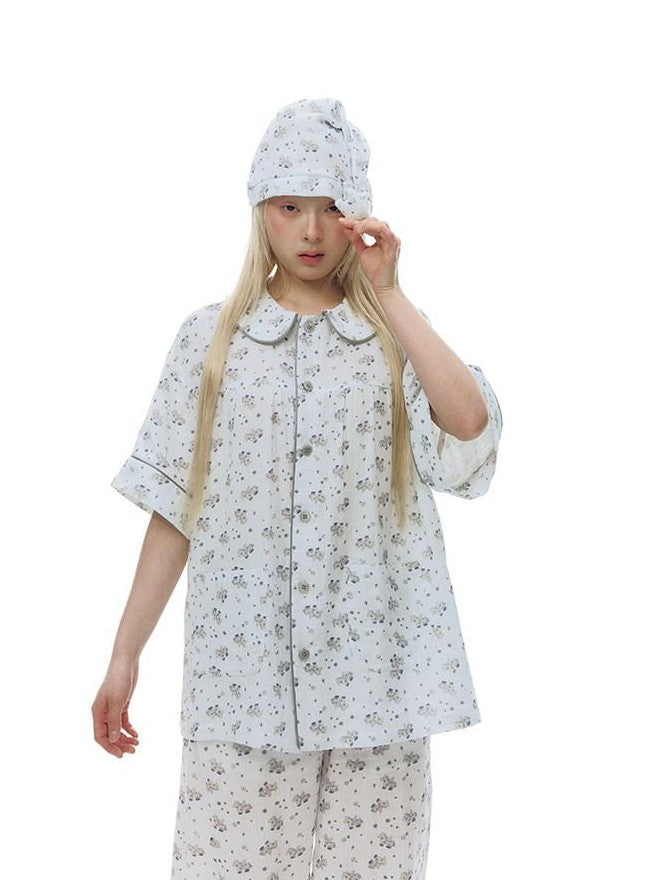 NAPSNAPS Allover Pony Print Doll Collar Cardigan Women&