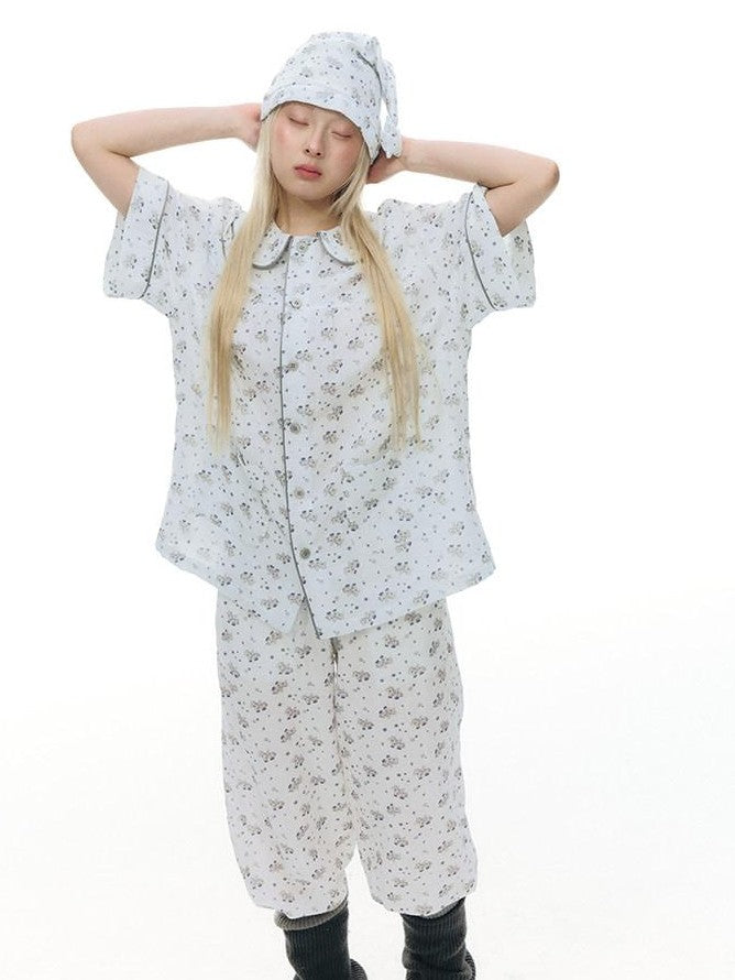 NAPSNAPS Allover Pony Print Doll Collar Cardigan Women&