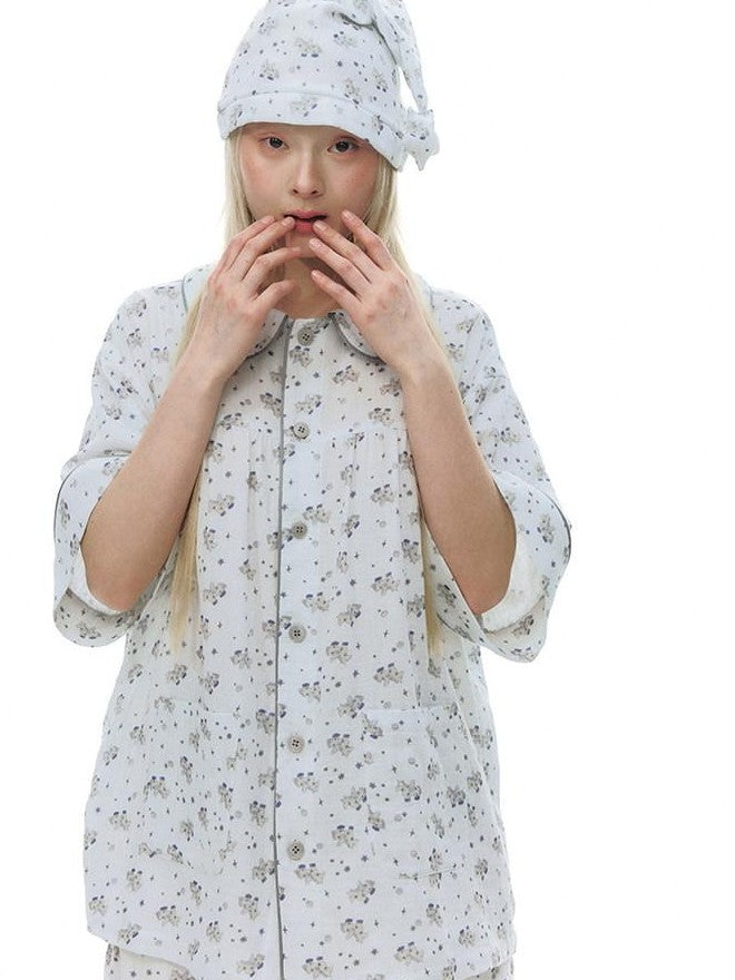 NAPSNAPS Allover Pony Print Doll Collar Cardigan Women&