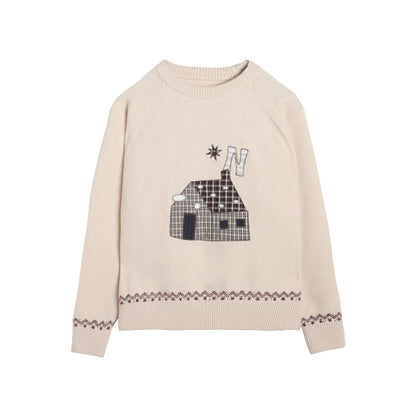 NAPSNAPS_Apricot_Cartoon_Applique_Colorblock_Round_Neck_Knitted_Women&