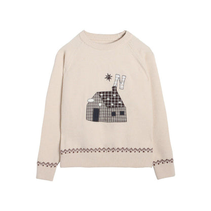 NAPSNAPS_Apricot_Cartoon_Applique_Colorblock_Round_Neck_Knitted_Women&