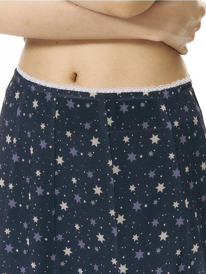 NAPSNAPS Apricot Star Print Lace Mid Waist Side Zipper Women&