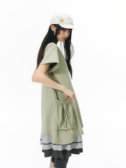 NAPSNAPS Asymmetric Big Pocket Loose Women&