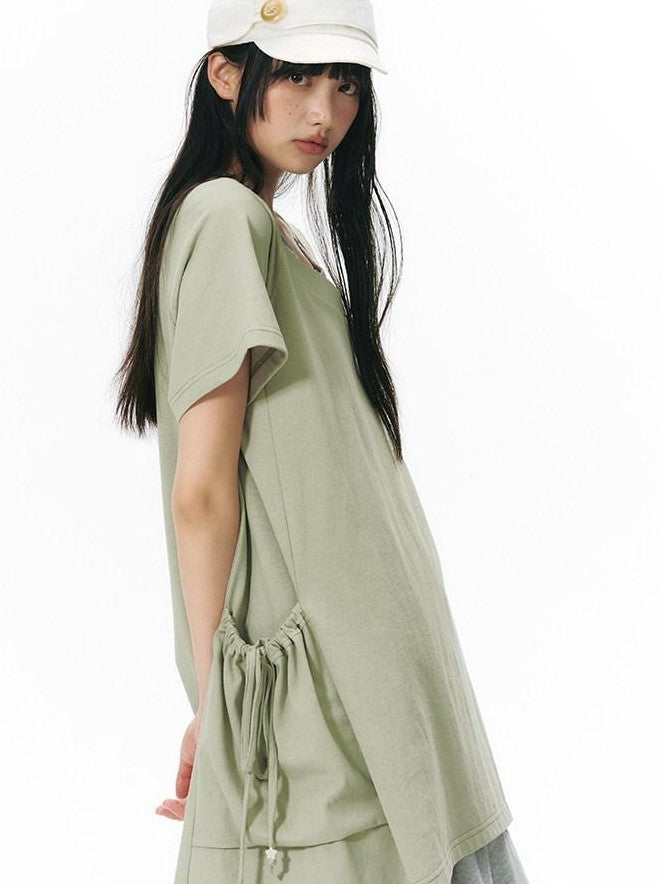 NAPSNAPS Asymmetric Big Pocket Loose Women&