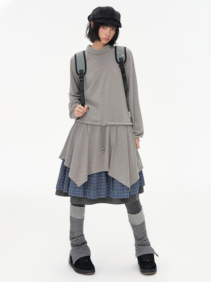 NAPSNAPS Asymmetric Hem Knit Turtleneck Women&