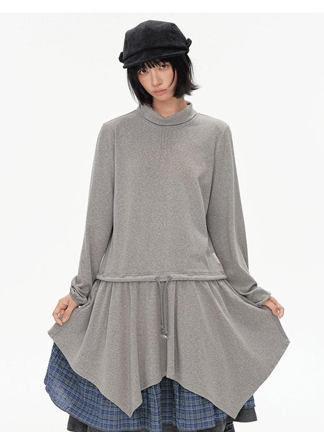 NAPSNAPS Asymmetric Hem Knit Turtleneck Women&