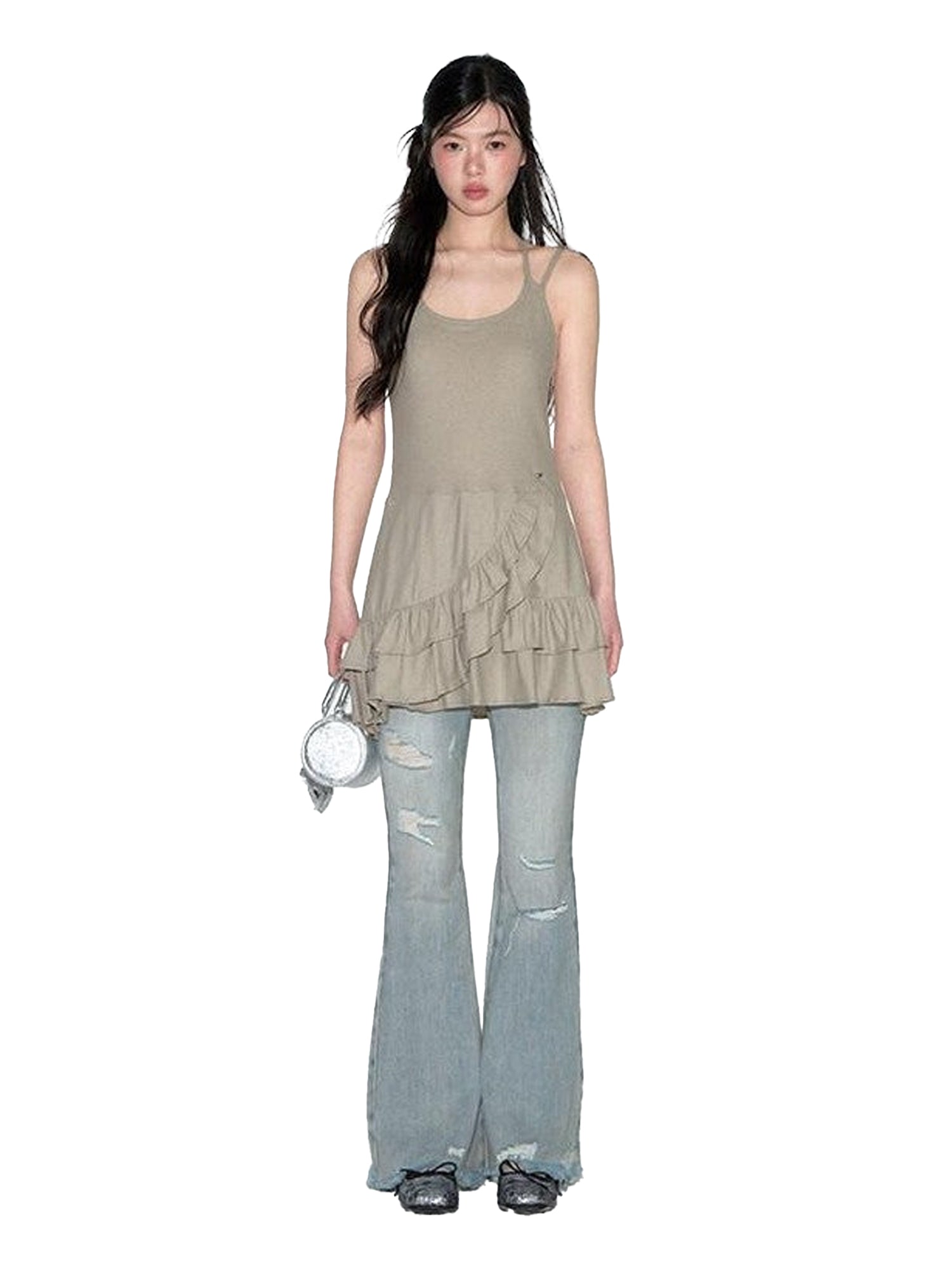 NAPSNAPS Asymmetrical Lace Knitted French Women&